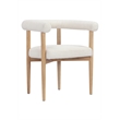 Pemberly Row Contemporary / Modern Arm Chair in Boucle Fabric White