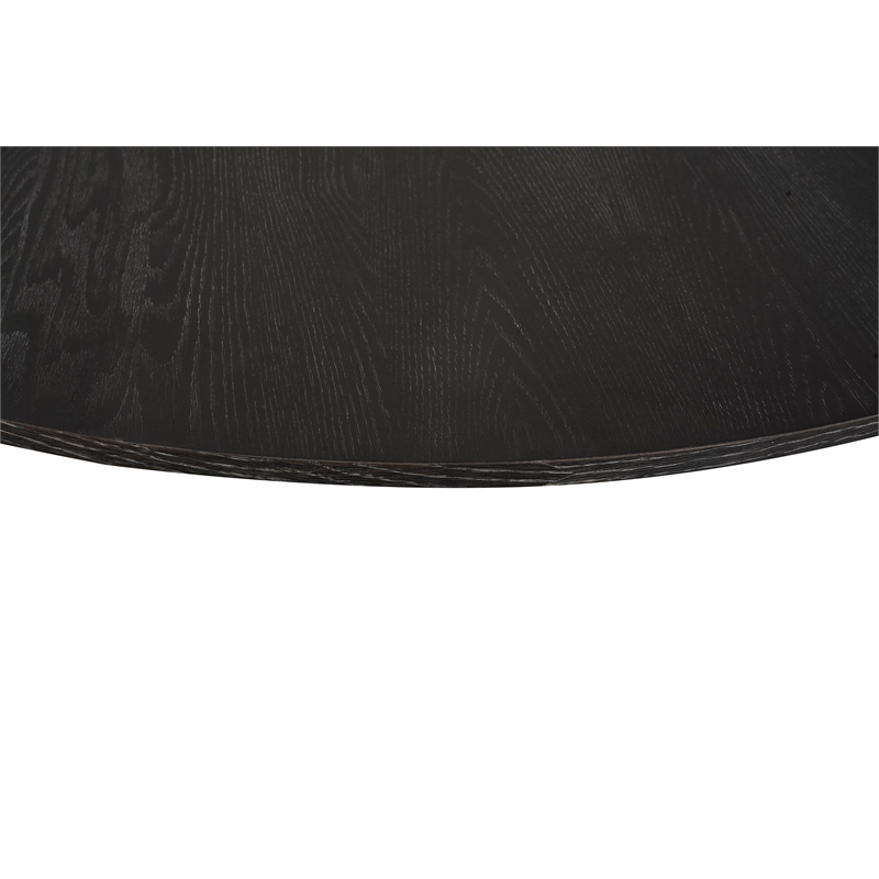 Pemberly Row Contemporary / Modern Round Dining Table in Black