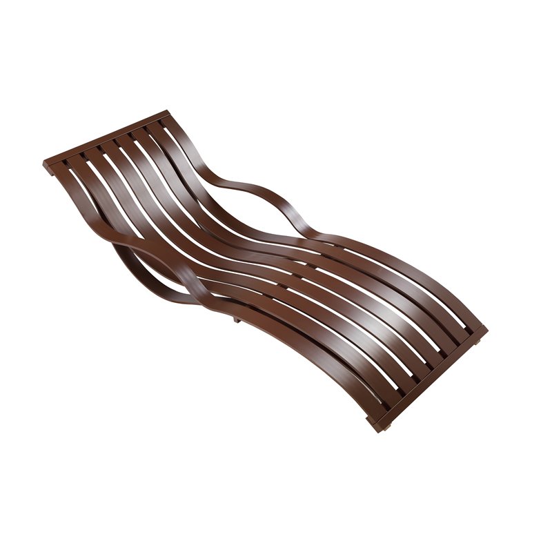 Pemberly Row Modern Anodized Aluminum Patio Lounger in Espresso