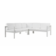 Pemberly Row 5-Piece Modern Aluminum Sectional in White Finish