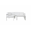 Pemberly Row 5-Piece Modern Aluminum Sectional in White Finish
