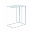 Pemberly Row Contemporary Rectangular Metal Tray Table in White