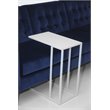 Pemberly Row Contemporary Rectangular Metal Tray Table in White