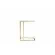 Pemberly Row Gloss Lacquer & Polished Steel Metal Tray Table in White/Gold