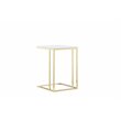 Pemberly Row Gloss Lacquer & Polished Steel Metal Tray Table in White/Gold