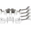 Pemberly Row 15-piece Modern Aluminum Patio Sofa Set in White/Gray