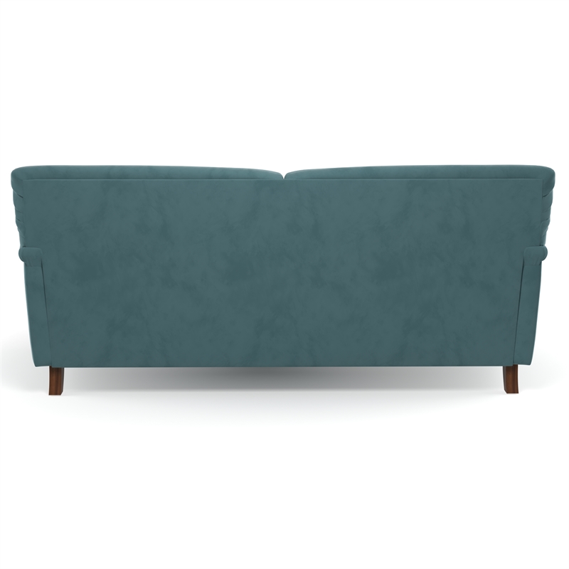 Pemberly Row Mid-Century Contemporary Velvet Sofa in Blue Finish