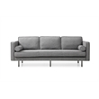 Pemberly Row Mid-Century Contemporary Fabric Sofa in Gray Finish