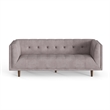 Pemberly Row Mid-Century Contemporary Velvet Sofa in Gray Finish