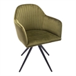 Pemberly Row Modern / Contemporary Velvet Swivel Arm Chair in Olive