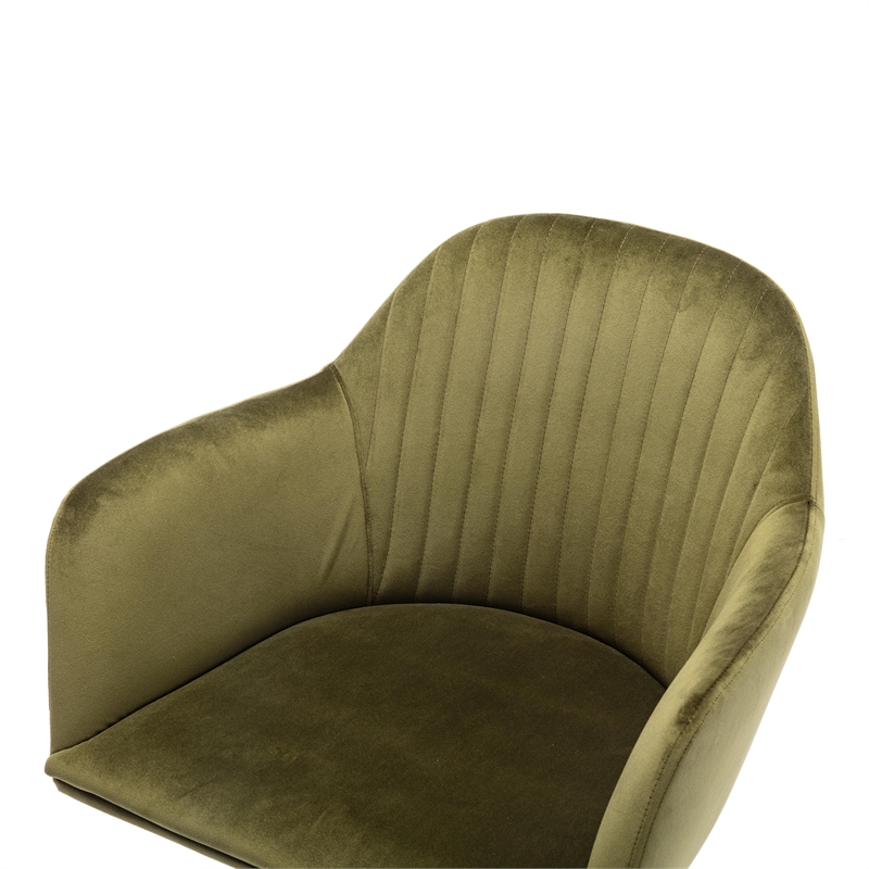 Pemberly Row Modern / Contemporary Velvet Swivel Arm Chair in Olive
