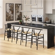 Pemberly Row Modern Counter Height Stool in Black and Natural