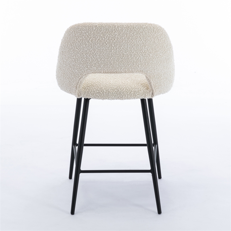 Pemberly Row Modern Counter Height Stools (Set of 2) in White