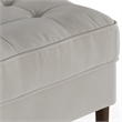Pemberly Row Performance Velvet Rectangular Ottoman in Silver