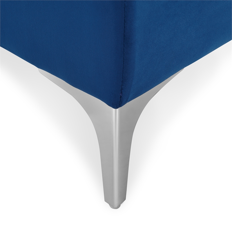 Pemberly Row Contemporary Velvet Reversible Sectional in Sapphire