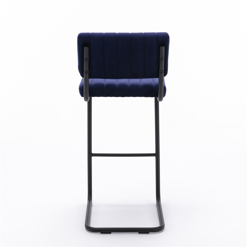 Pemberly Row Contemporary Bar Height Stool (Set of 2) in Sapphire
