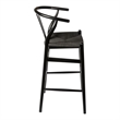 Pemberly Row Contemporary Danish Design Bar Height Stool in Black