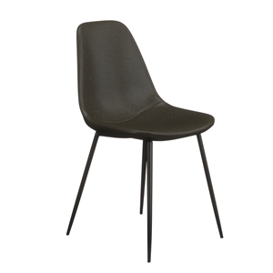 Pemberly Row Modern Vegan Leather Side Chairs (Set of 2) in Black