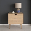Pemberley Row Wood Light Oak Nightstand Rectangular Minimal Assembly