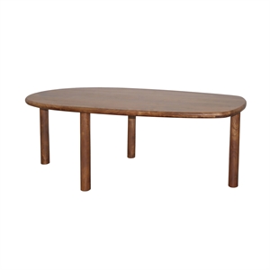 Pemberley Row Solid Wood Walnut Dining Table Oval 87&quot Unassembled
