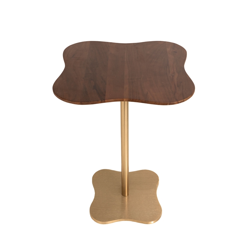 Pemberly Row Modern / Contemporary Wood Side Table in Gold Finish