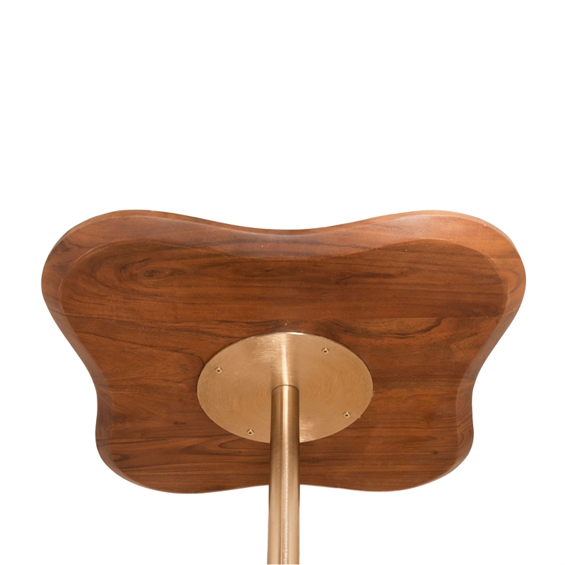 Pemberly Row Modern / Contemporary Wood Side Table in Gold Finish