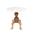 Pemberly Row Contemporary Genuine Marble Side Table in Walnut