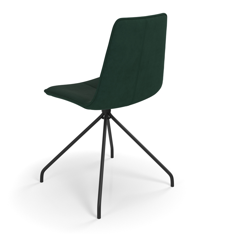 Pemberly Row Contemporary Velvet Swivel Side Chair in Emerald
