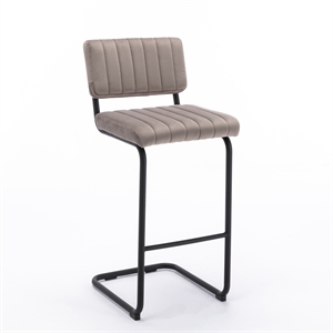 Pemberly Row Contemporary Bar Height Stool (Set of 2) in Gray