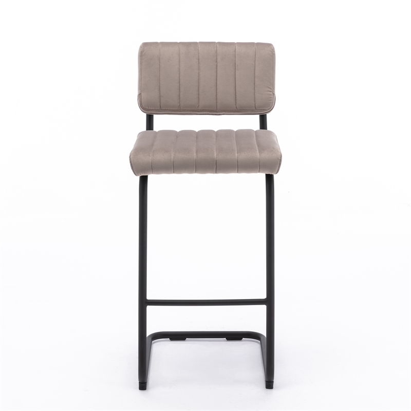Pemberly Row Contemporary Bar Height Stool (Set of 2) in Gray