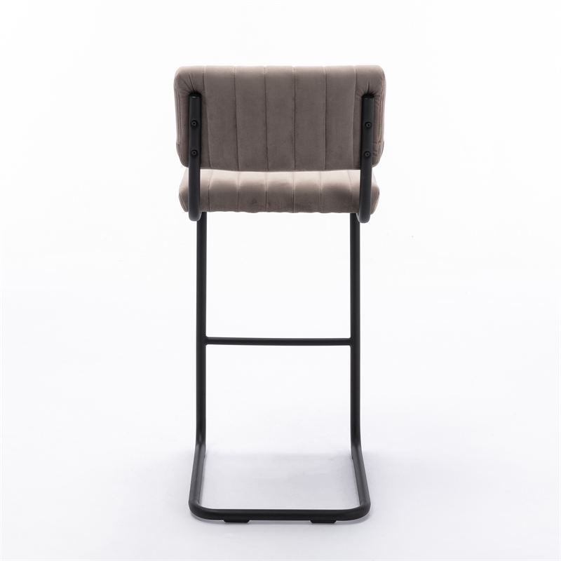Pemberly Row Contemporary Bar Height Stool (Set of 2) in Gray