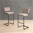 Pemberly Row Contemporary Bar Height Stool (Set of 2) in Gray
