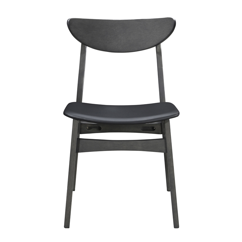 Pemberly Row Modern Solid Wood Side Chairs (Set of 4) in Gray