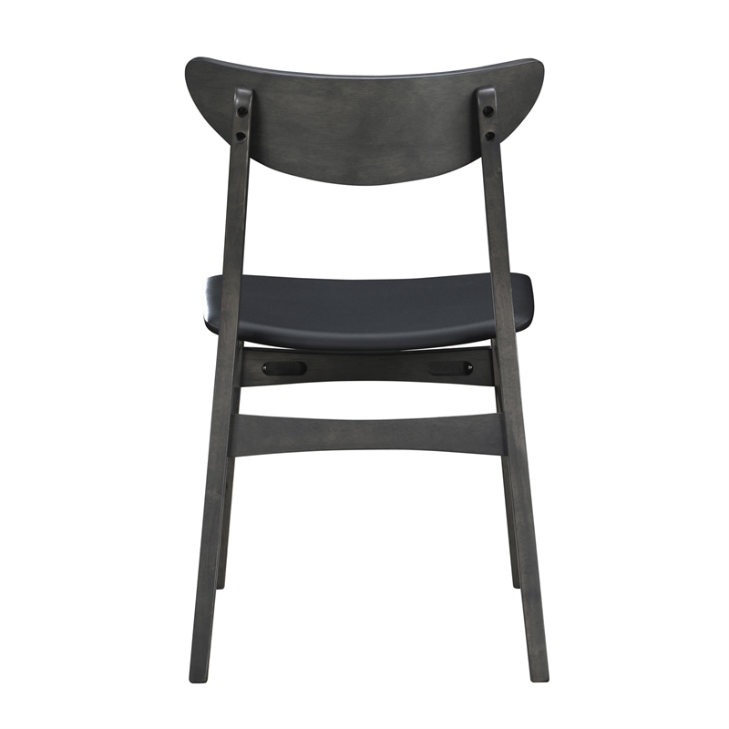 Pemberly Row Modern Solid Wood Side Chairs (Set of 4) in Gray