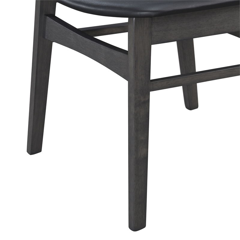 Pemberly Row Modern Solid Wood Side Chairs (Set of 4) in Gray