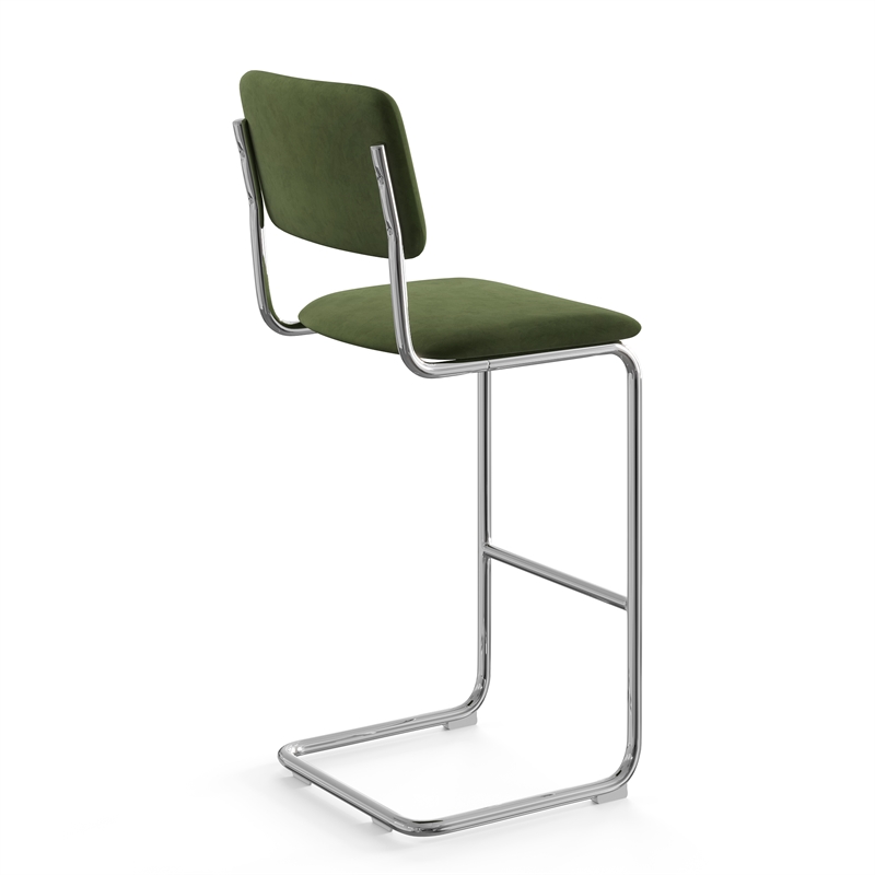 Pemberley Row Velvet Forest Bar Stool Strong Metal S-Frame 19