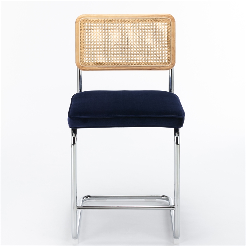Pemberly Row Modern Counter Height Stools (Set of 2) in Sapphire