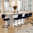 Pemberly Row Modern Counter Height Stools (Set of 2) in Sapphire