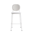 Pemberly Row Modern Boucle Bar Height Stools (Set of 2) in White