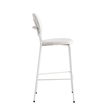 Pemberly Row Modern Boucle Bar Height Stools (Set of 2) in White
