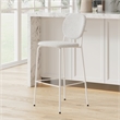 Pemberly Row Modern Boucle Bar Height Stools (Set of 2) in White