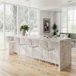 Pemberly Row Modern Boucle Bar Height Stools (Set of 2) in White