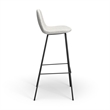 Pemberly Row Modern Boucle Bar Height Stools (Set of 2) in White