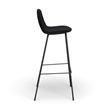 Pemberly Row Modern Boucle Bar Height Stools (Set of 2) in Black
