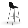 Pemberly Row Modern Boucle Bar Height Stools (Set of 2) in Black