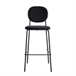Pemberly Row Modern Boucle Bar Height Stools (Set of 2) in Black