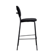 Pemberly Row Modern Boucle Bar Height Stools (Set of 2) in Black