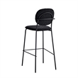 Pemberly Row Modern Boucle Bar Height Stools (Set of 2) in Black