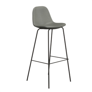 Pemberly Row Vegan Leather Bar Height Stools (Set of 2) in Slate