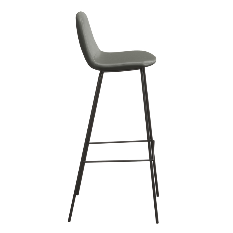 Pemberly Row Vegan Leather Bar Height Stools (Set of 2) in Slate